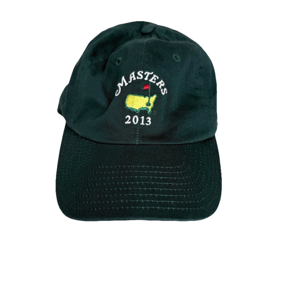 Masters American Needle Hat Cap Strap Back Mens Green Golf 2013 Dad Embroidered